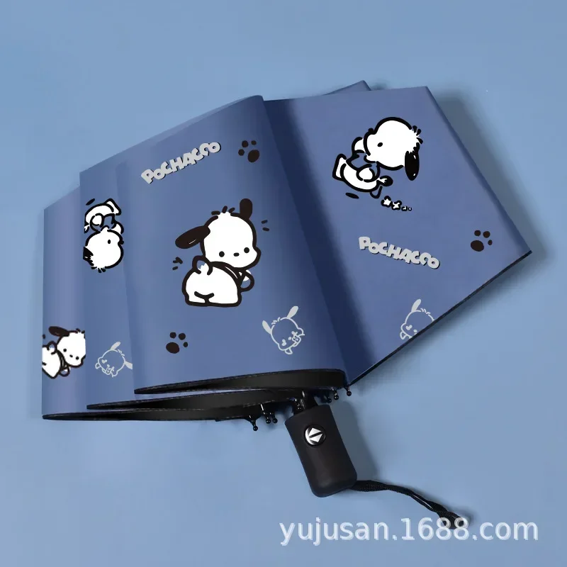 Pochacco Anime Kawaii Sanrio Ins Fashion Automatic Umbrella Cute Cartoon Rain Sun Protection UV Folding Umbrella Gifts Toys