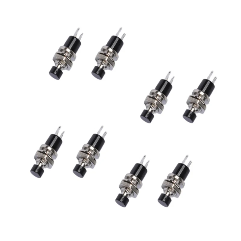 10PCS PBS-110 ON/OFF Push button Black Mini Lockless Momentary Switch