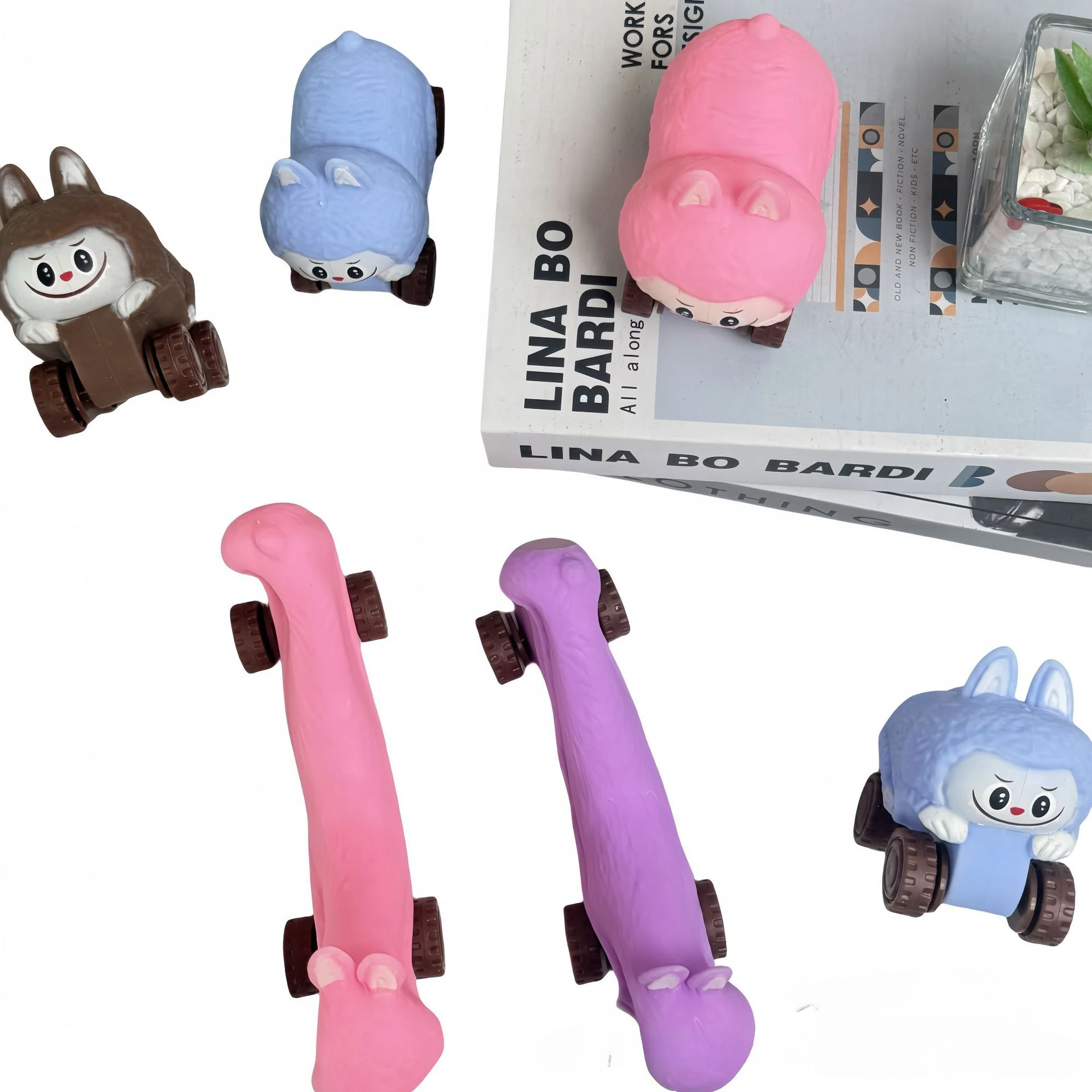 Cute Cartoon Labubu Squeeze Toy Mochi Pinching Squishy Toy Quick Rebound Decompression Toys Kawaii Chrismas Hand Relax Gifts