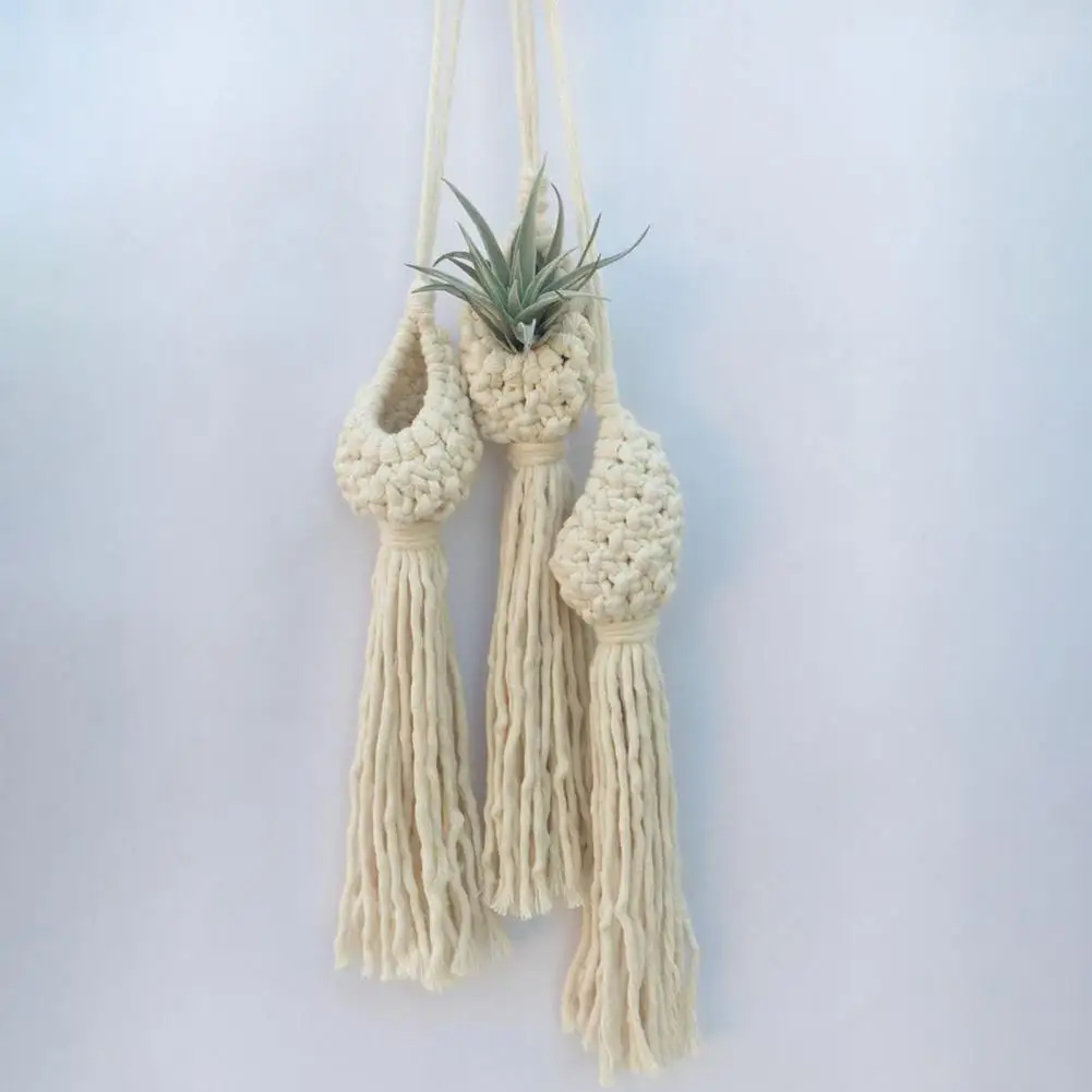 10/13cm Hanging Basket Pineapple Landscaping Cotton Macrame Flower Planter Handwoven Wall Vegetable Organizer Garden Plant Vase