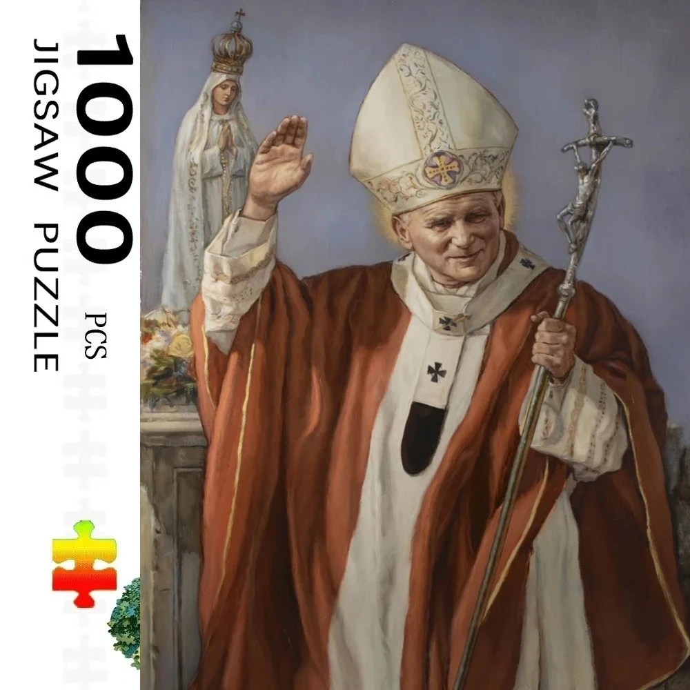 

Saint Pope John Paul II 500/1000/1200/2000PCS Jigsaw Puzzles Challenging Family Activity Games for GameroomBedroom Livingroom