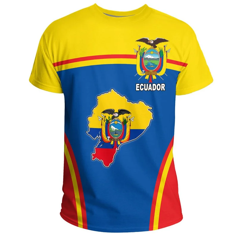 Ecuador Flag 3D Printed T-Shirt Men Women Sportswear Tee Shirts Crew Neck Short Sleeves Kids Summer Casual Street Loose T Shirt