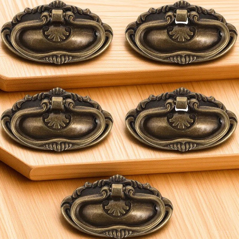 5 set Painting Box Wooden Case Handles Metal Drawer Knobs For Cabinet Cupboard Door Rust-Proof Durable Replacement Handle