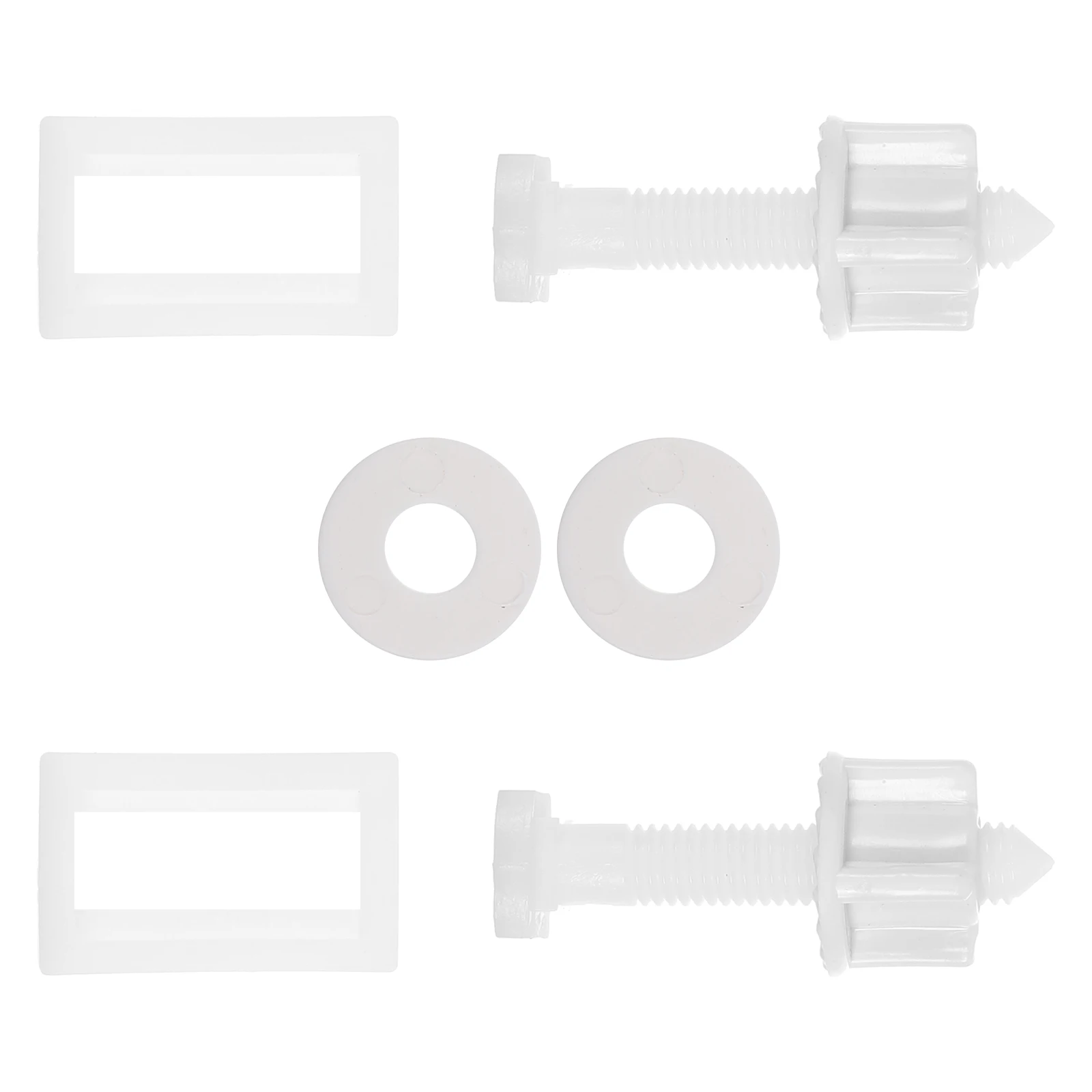 

2 Sets Toilet Cover Screw Seat Hinge Bolts Screws Picture Nuts and Washers Heavy Duty Square Durable