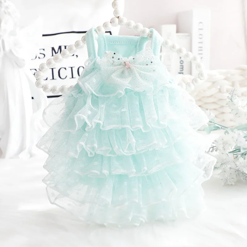 

Thin Lace Princess Dress for Dogs and Cats, Wedding Dress for Teddy, Small Pet Clothes, Summer