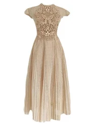 JAMERARY Mesh Tulle Pleated Embroidery Designer Holiday Prom Evening Dresses Women 2024 New Perspective Long Vestidos Quality