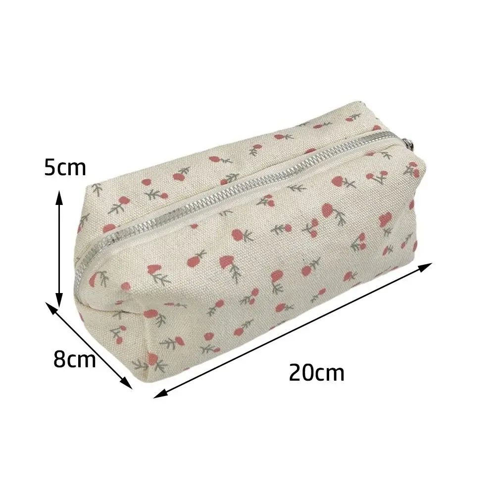 Floral Print School Pencil Case Pen Bag INS Large Capacity Storage Pouch Multifunctional Stationery Holder Bag Pencil Box Girls