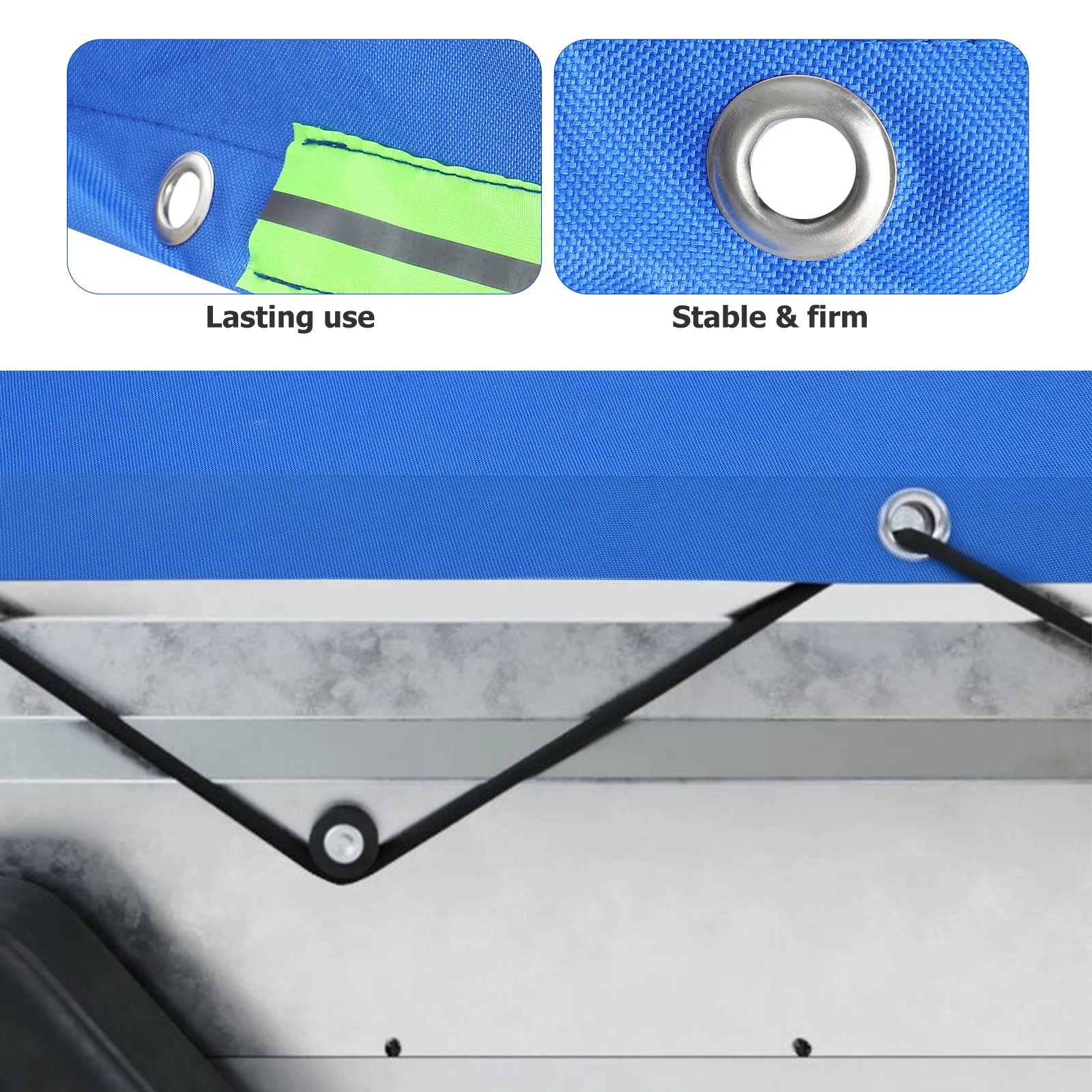 

Trailer Tarp 210x115x9cm Rubber Cord Dust Free Water Proof Cloth Cover Rv Caravan Hitch Windproof Outdoor Protection Durable