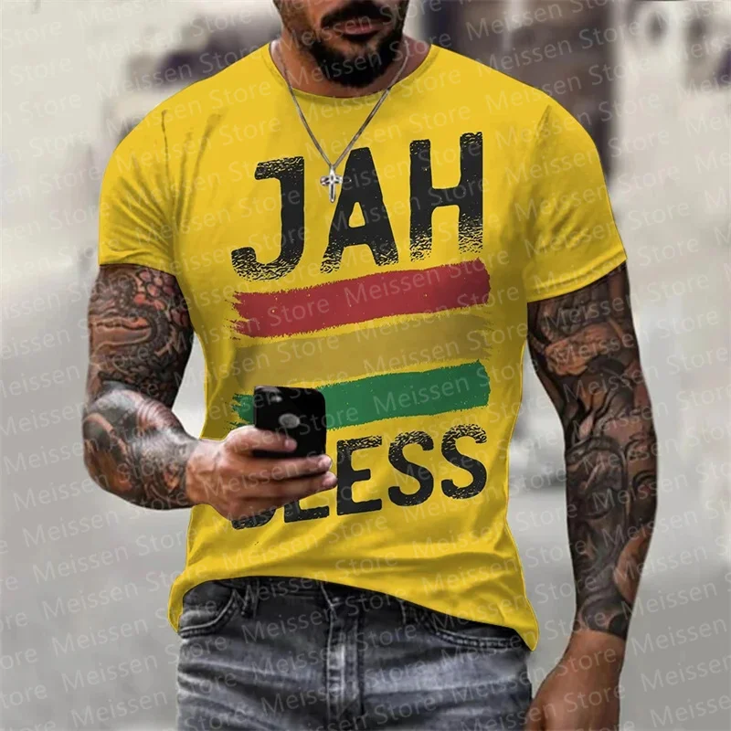 3D Reggae Bob Music Personality Print Fashion Unisex Leisure Street Round Neck Short Sleeve Men\'s T-shirt Large Tee Top Clothing