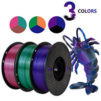 KINGROON 3KG Tricolor Silk PLA Filament 1.75mm Vacuum Package No Bubble High Quality DIY 3D Printing Material For FDM 3D Printer