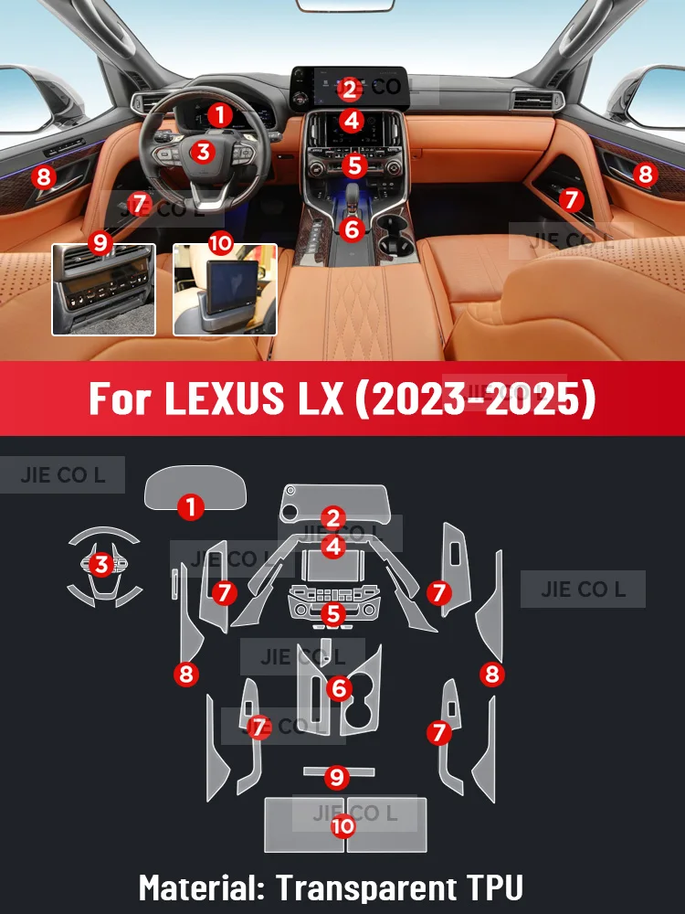 

Auto Central Control Screen TPU Navigation Anti Scratch interior Protection Film GPS Navigation For LEXUS LX 2023 2024 2025