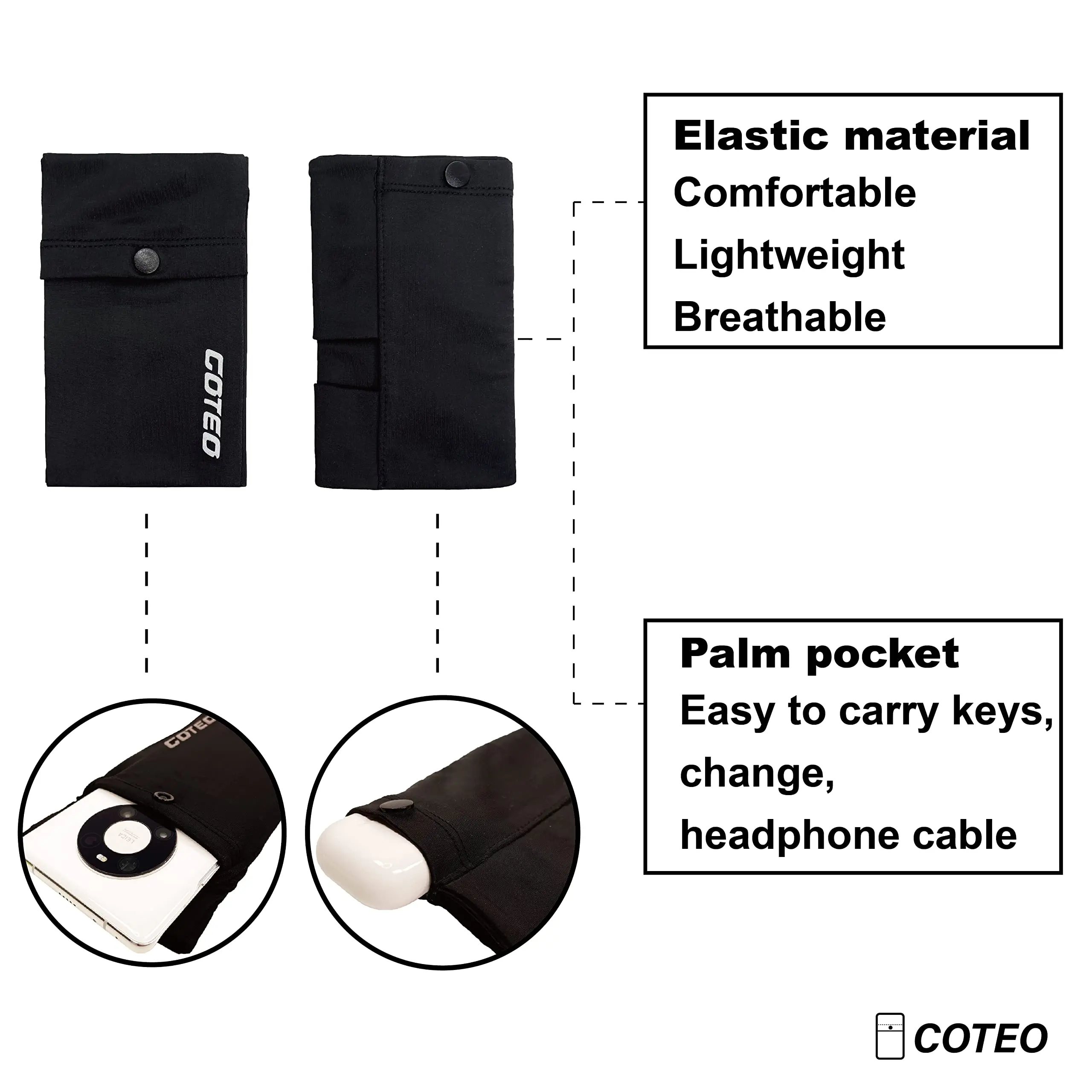 جديد تشغيل الهاتف المحمول الذراع حقيبة الرياضة الهاتف شارة حقيبة مع قفاز Handfree المعصم حامل هاتف الخليوي رقيقة المعصم الحقيبة للهاتف #2