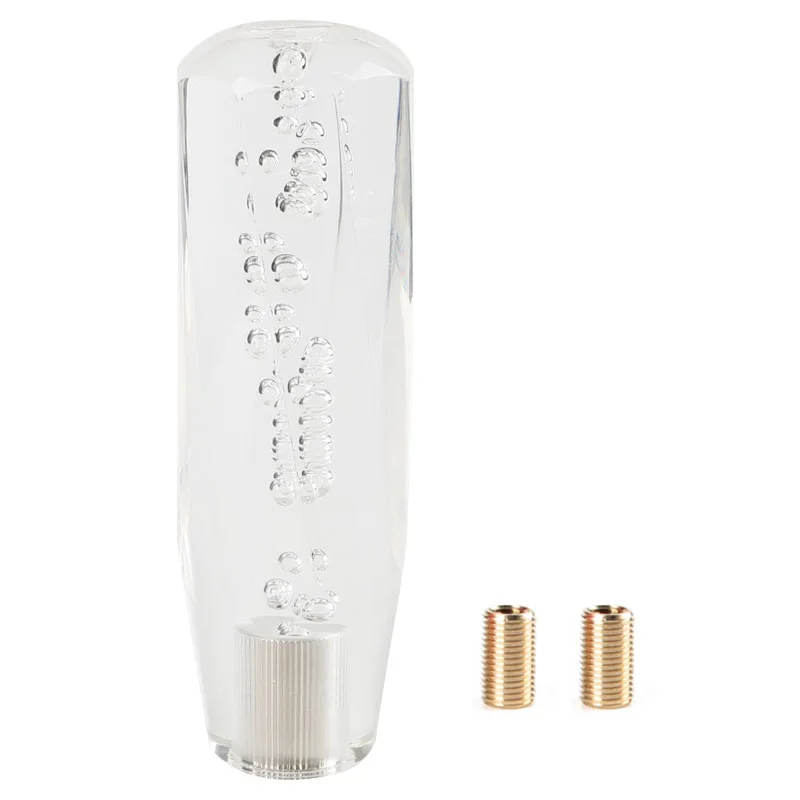 15 سنتيمتر سيارة الأبيض الراتنج السيارات دليل والعتاد التحول المقبض شيفتر رئيس عصا كريستال شفاف فقاعة مقبض رافعة #1