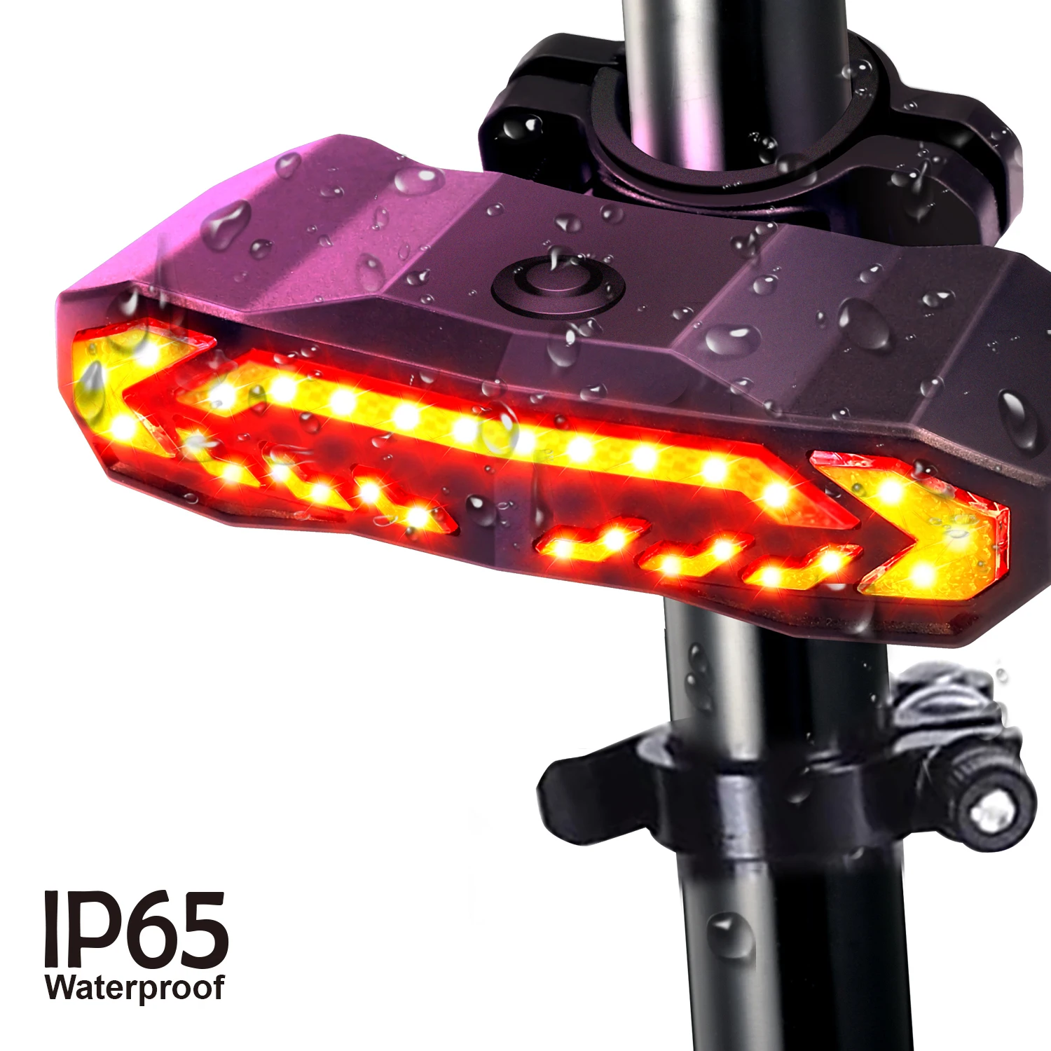 USB Rechargeable Bicycle Tail Light with Horn Bicycle Bicycle Light Smart Brake Vibration Alarm Mountain Bike Light