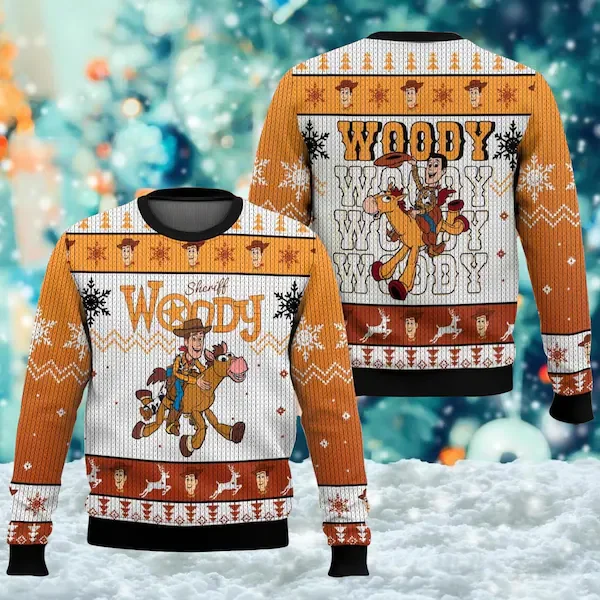 

Woody Ugly Christmas Sweater Toy Story Ugly Christmas Sweater Buzz Lightyear Christmas Sweater Boys and Girls Christmas Gift