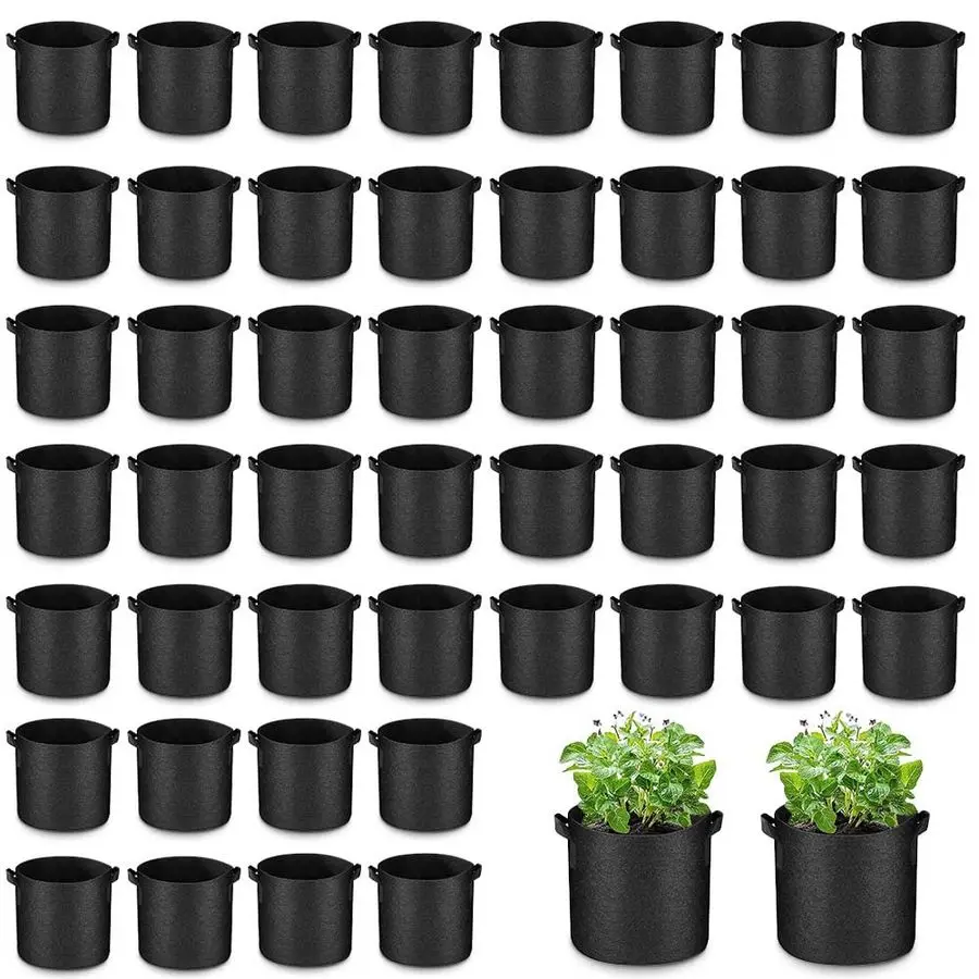 

Набор из 10-галлонных мешков для выращивания растений оптом, сверхпрочные утолщенные тканевые горшки из нетканого материала с ручками, дышащие контейнеры для выращивания растений