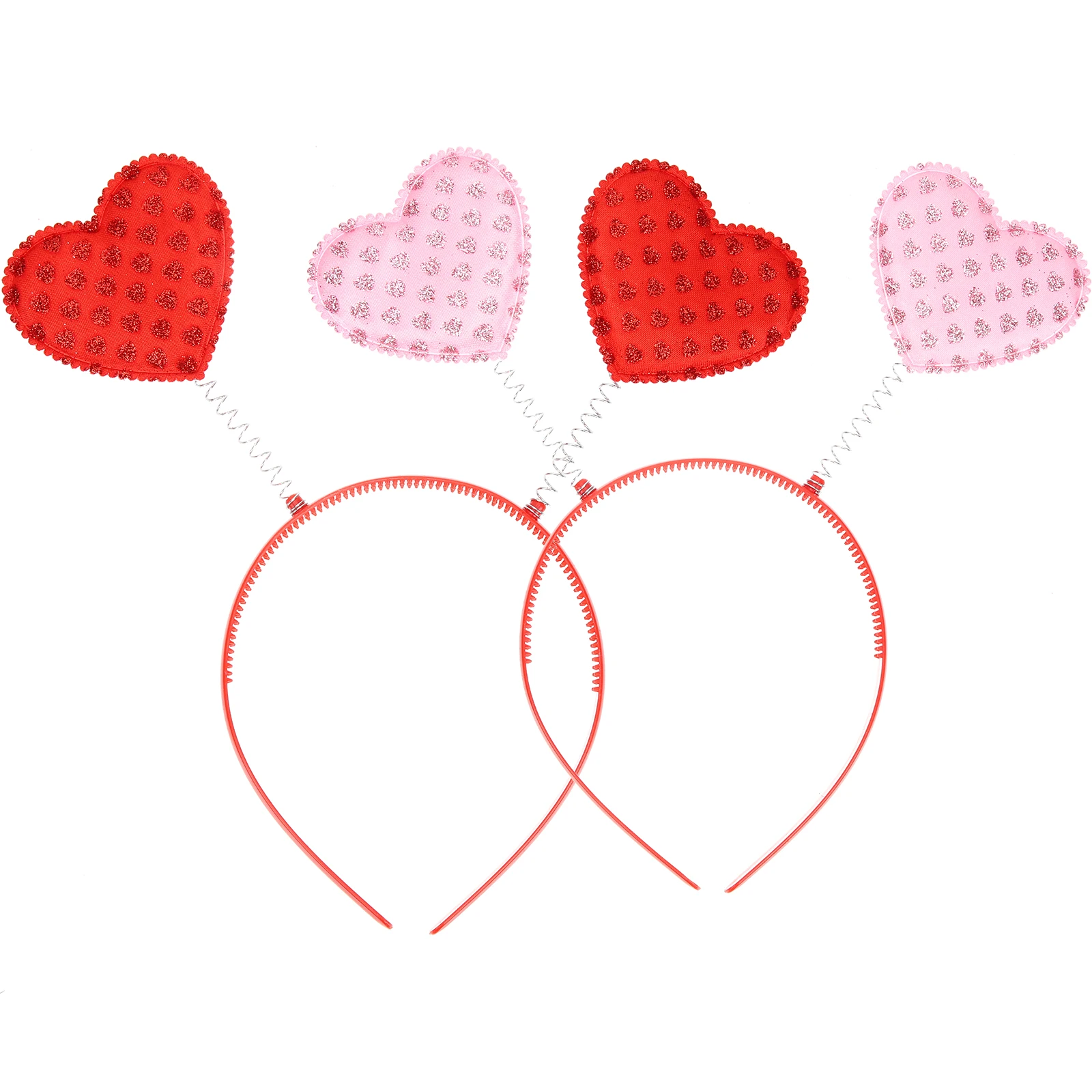 

2pcs Heart Headband Red Valentine Hair Accessories For Women Party Wedding Birthday Cupid Costume Hair Styling Tool