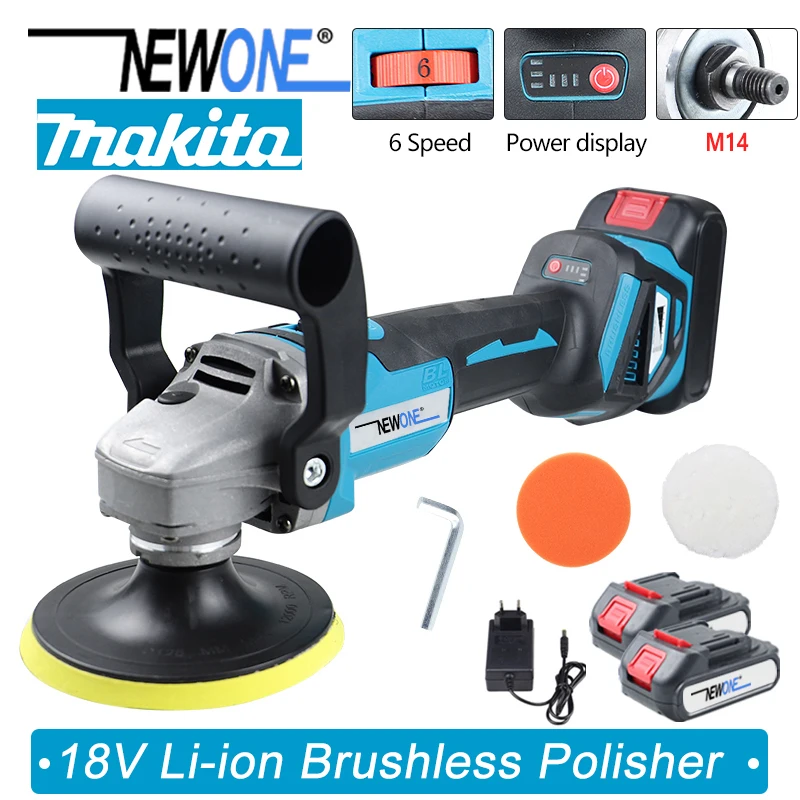 

NEWONE 18V Polisher/ Car Polishing Machine Compatible for Makita 18V Battery Polishing Tool Sander Buffing Waxing Machine M14