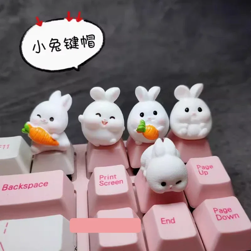 DIY Cartoon Anime Carrot Rabbit Keycaps Cute Girl Gift Cherry MX Switch Game Mechanical Keyboard Keycaps