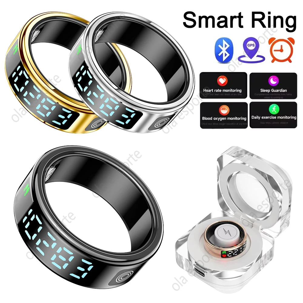 

2025 New Smart Ring Multi-sport Modes Health Ring Bluetooth-Compatible 5.1 Sleep Ring Heart Rate Blood Oxygen Sleep Monitoring