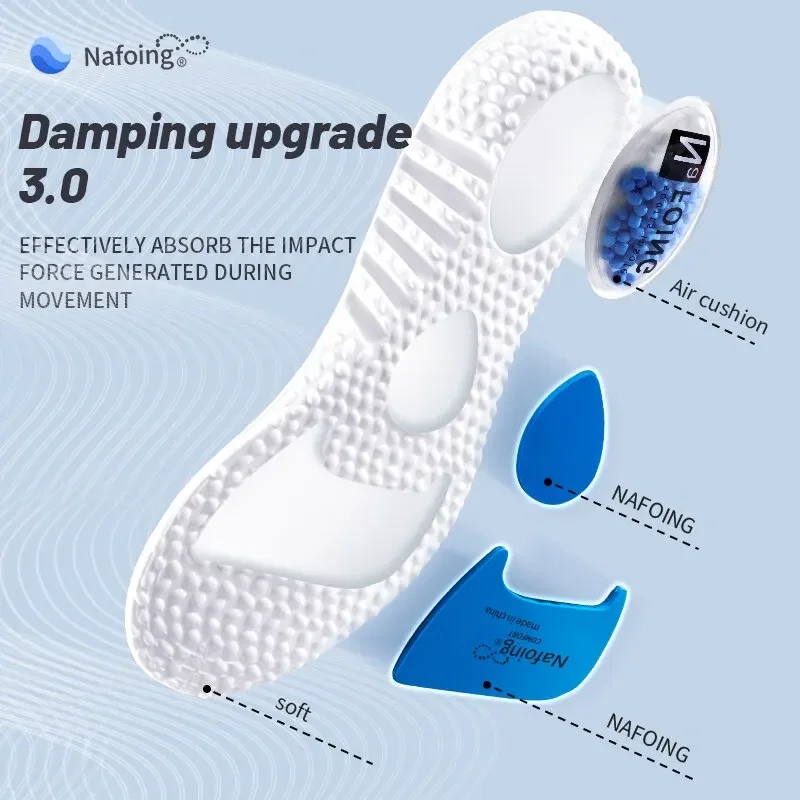 New Sports Insoles for Shoes Technology Shock Absorption Deodorant Breathable Cushion Running Insoles for Feet Man Women