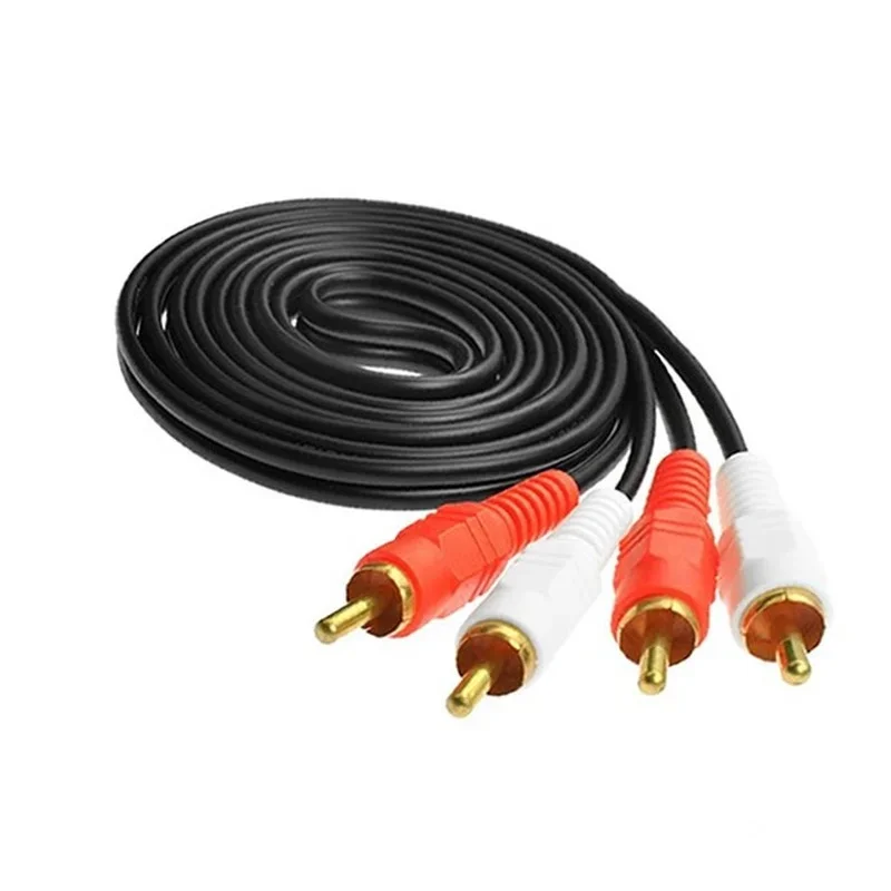 2RCA Male to 2 RCA Male Audio Video Cable RCA Audio Splitter Cable for DVD Sound TV box Louder 1.5M