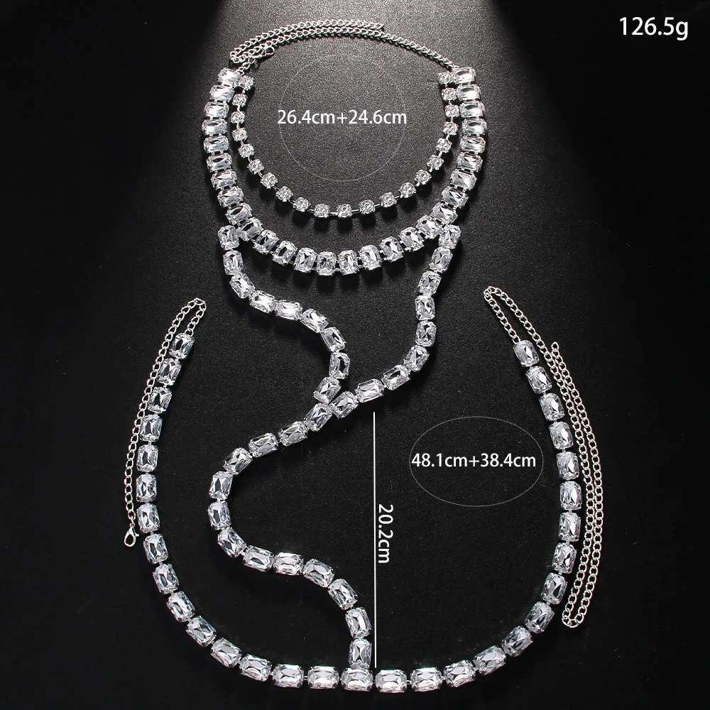 Stonefans New Exaggerated Waist Chain Belt Jewelry for Women Dance Summer Body Necklace Sexy Accessories Nightwear Lingerie Club