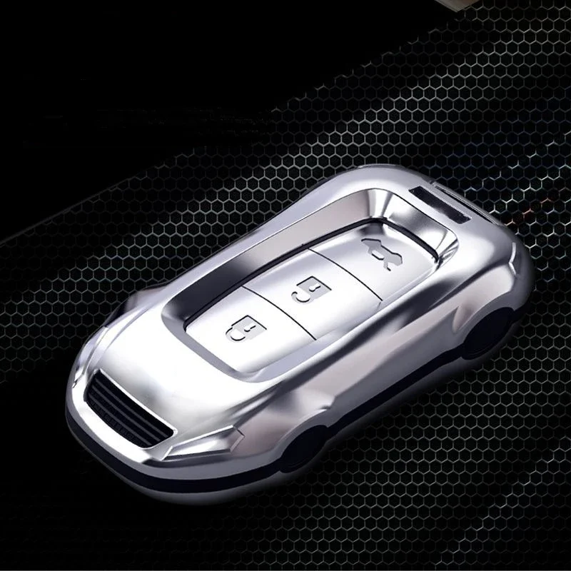 

For Nissan 14th Sylphy X-Trail Tiida Sylphy Blue Bird ABS Silver Car Key Case Keyless Cover Key Shell Car Accessories