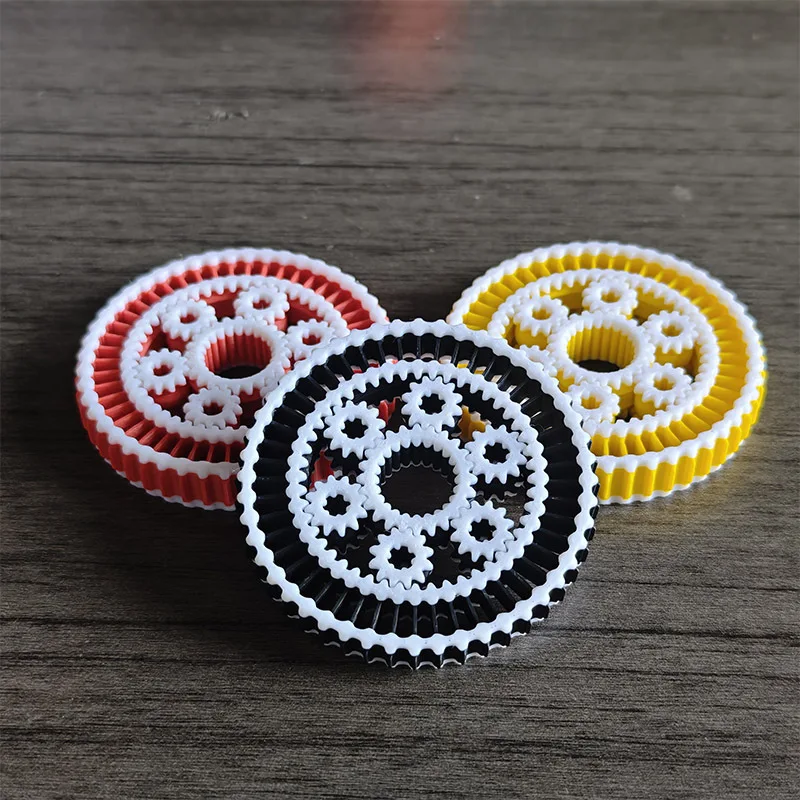 3D Printed Interstellar Gear Fidget Roller Wheel Spin Stress Relief Toy Rotating Gear Decompression Toy for Kids Adults Workers