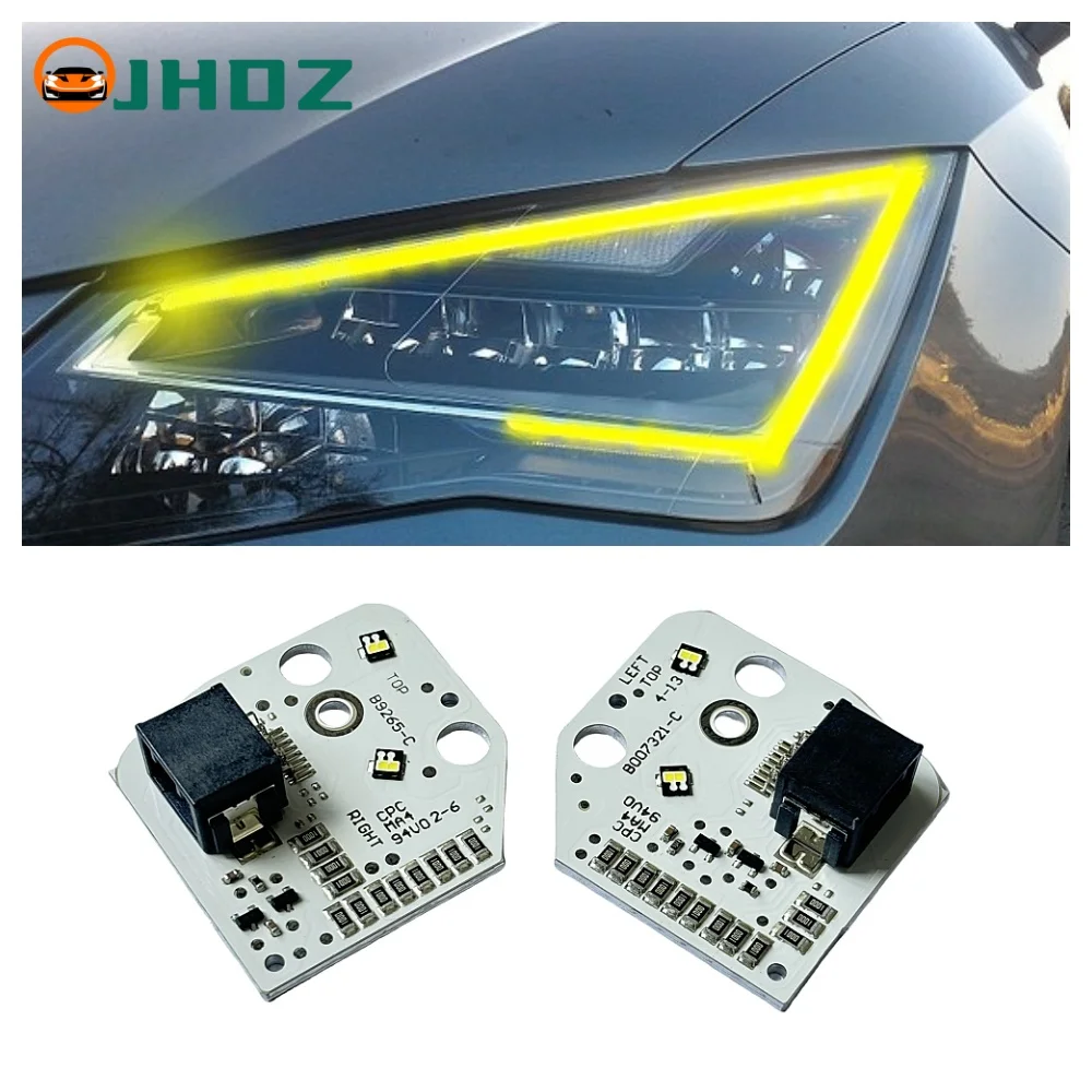 Yellow daytime running lights DRL Module 5F0941476 5F0941475 FOR 2013-2016 Seat Leon MK3 5F Cupra cars accessories Headlight