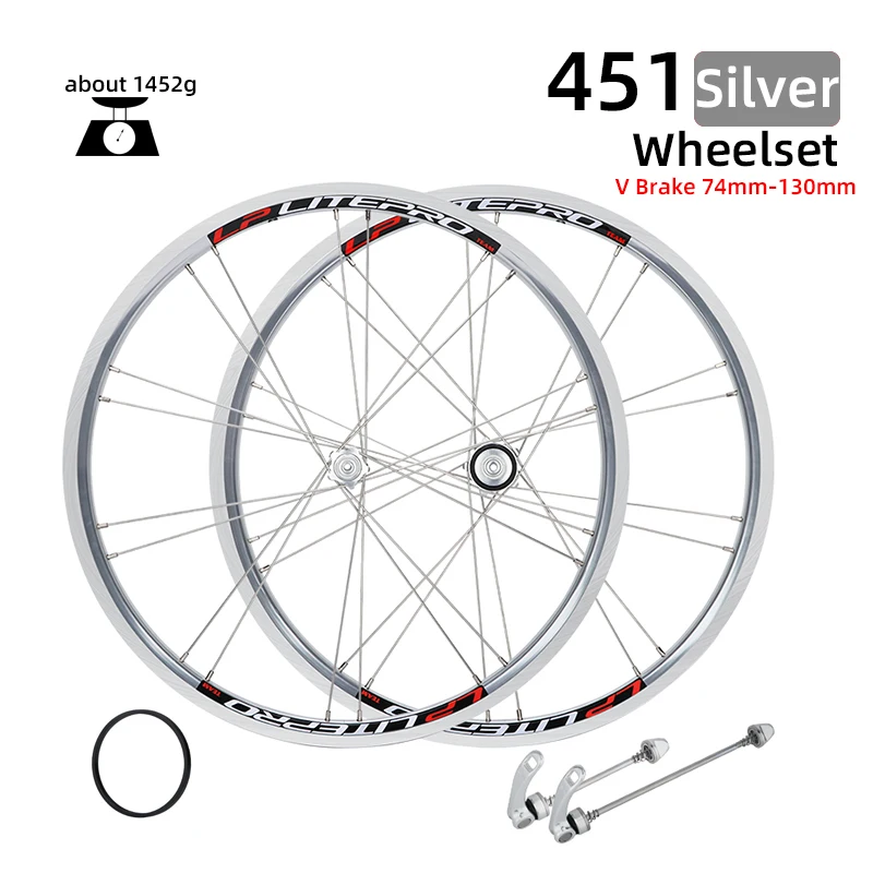 20インチ折りたたみ自転車ホイールリム451 406アルミ合金74-130mm