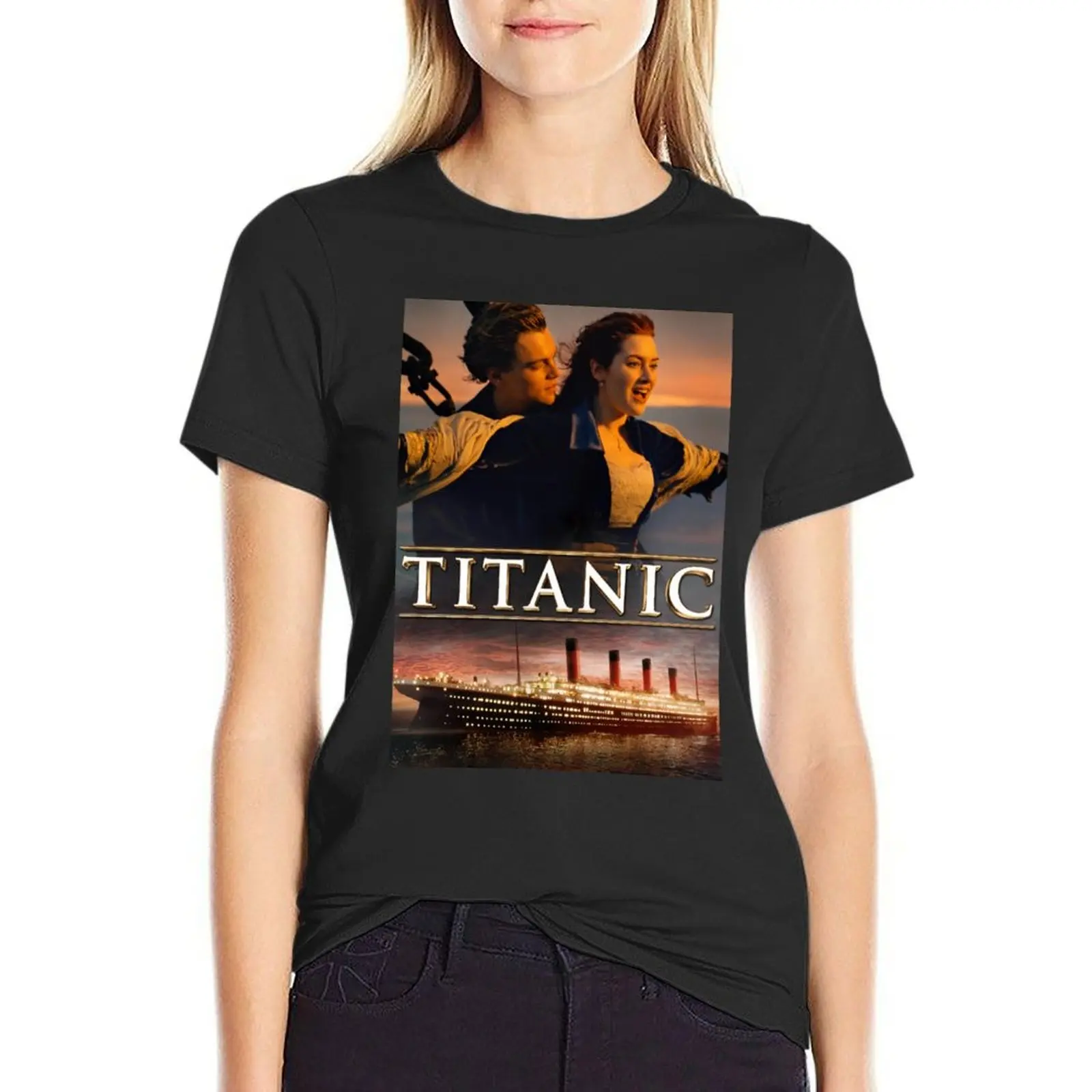 Movies You Titanic Poster - T-Shirt Short sleeve tee hippie clothes summer tops workout shirts for Women loose fit