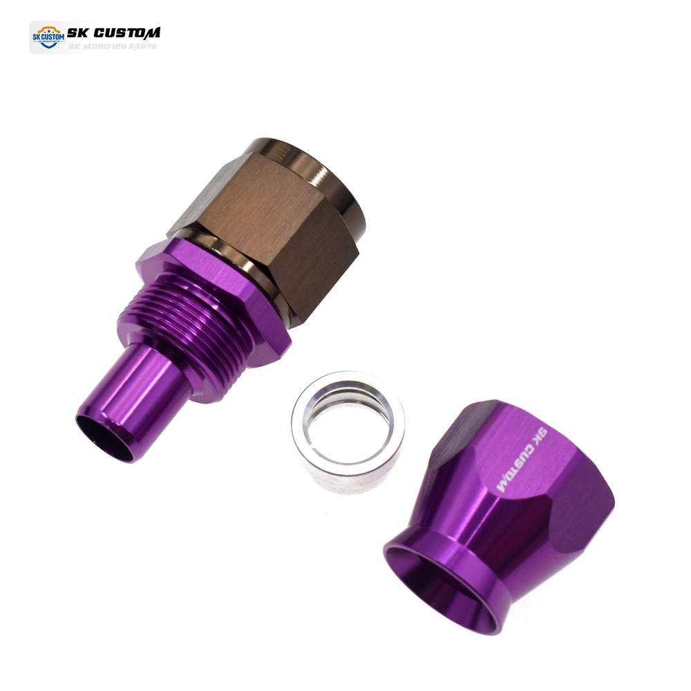 SK CUSTOM PTFE slanguiteinde olieleidinginterface AN8 recht 0 ° /45 ° /90 ° /120 ° /150 ° /180 graden PTFE brandstofleiding slanguiteinde fitting adapter
