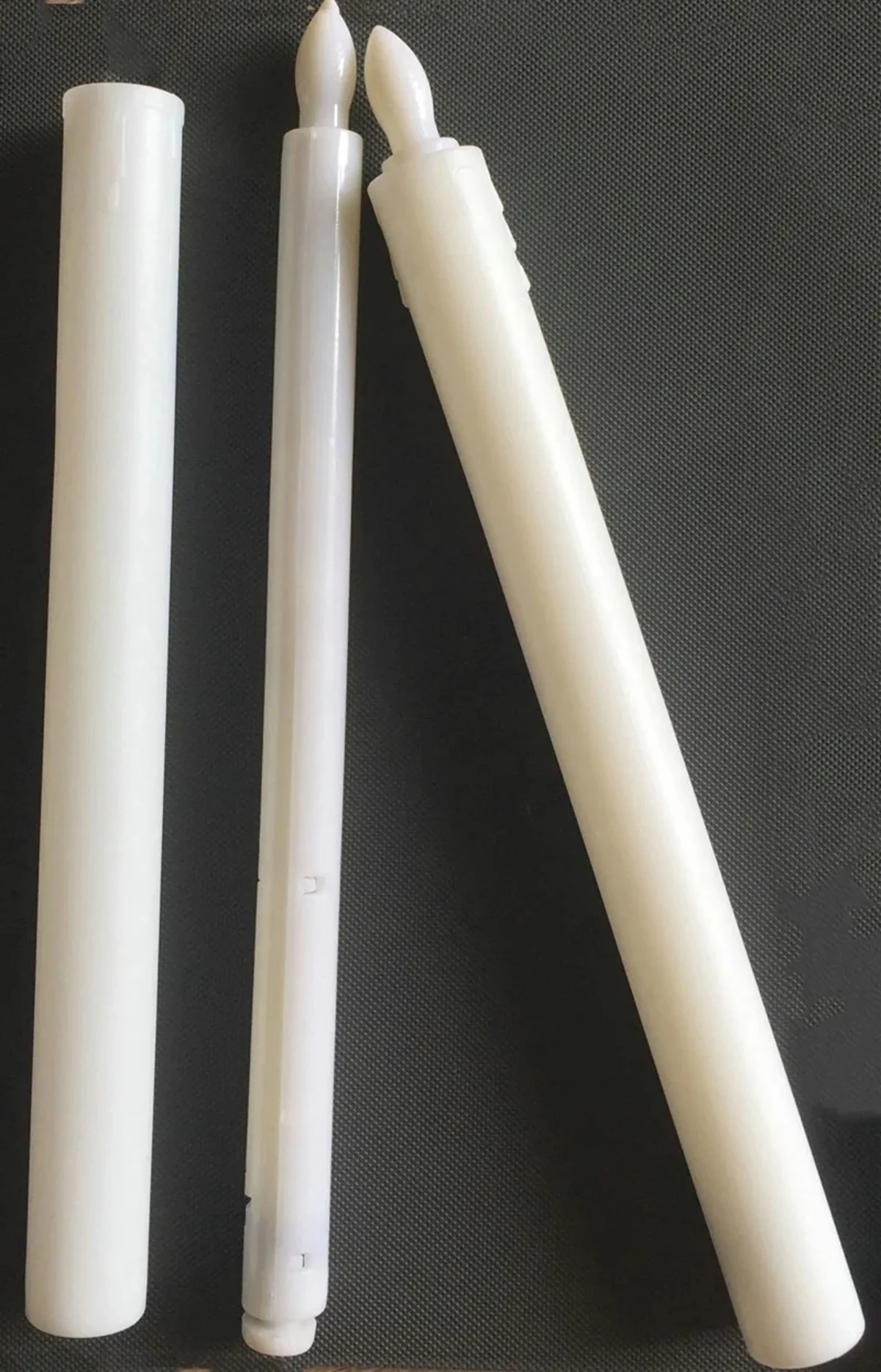 Battery operated Flameless Led Taper Push Candle lamp Candlestick Home Wedding Xmas Holiday table party Decoration H24cm-Amber