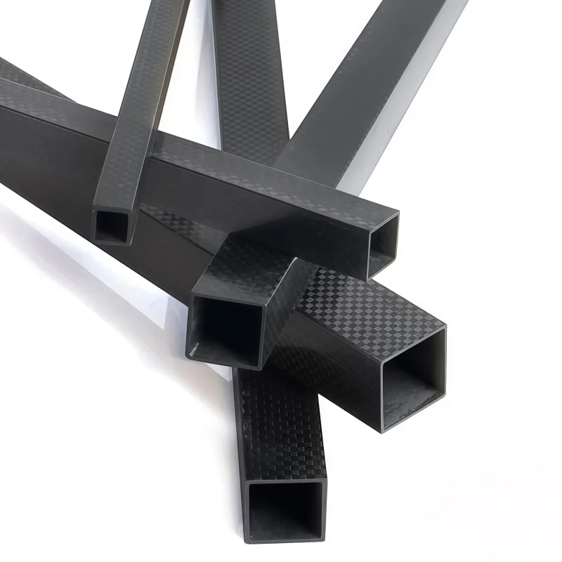 1PCS 3K Full Carbon Fiber Square Tube OD10mm~30mm  Length500mm  Twill Glossy High Hardness Composite Material for RC Drone Frame