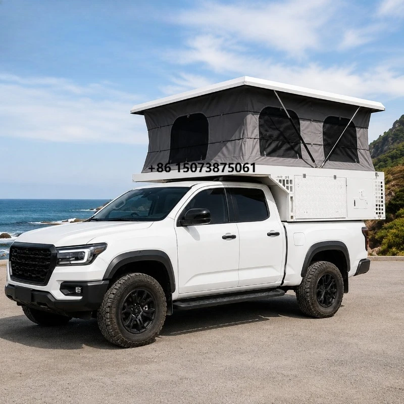 Roof Top Tent 2 Person Small Car Hard Shell Hard Shell Rooftop Tent Waterproof / Aluminum Car Roof Top Camper Tent
