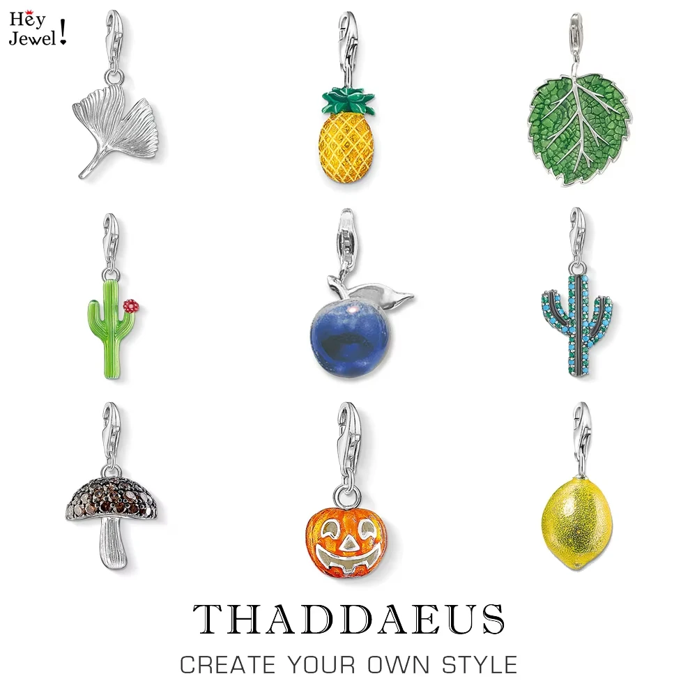 

Lovely Blue Enamel Apple Pineapple Cactus Ginkgo Leaf Mushroom Pumpkin Lemon Pendant Charm For Women Girls Men Jewelry Gift
