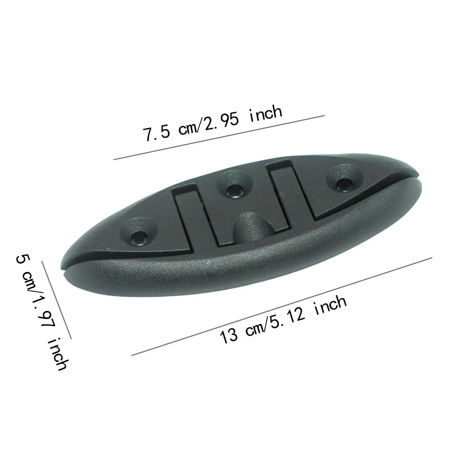 Cornamusa plegable para barco, práctica, profesional, marino, abatible hacia arriba, color negro, 5 pulgadas