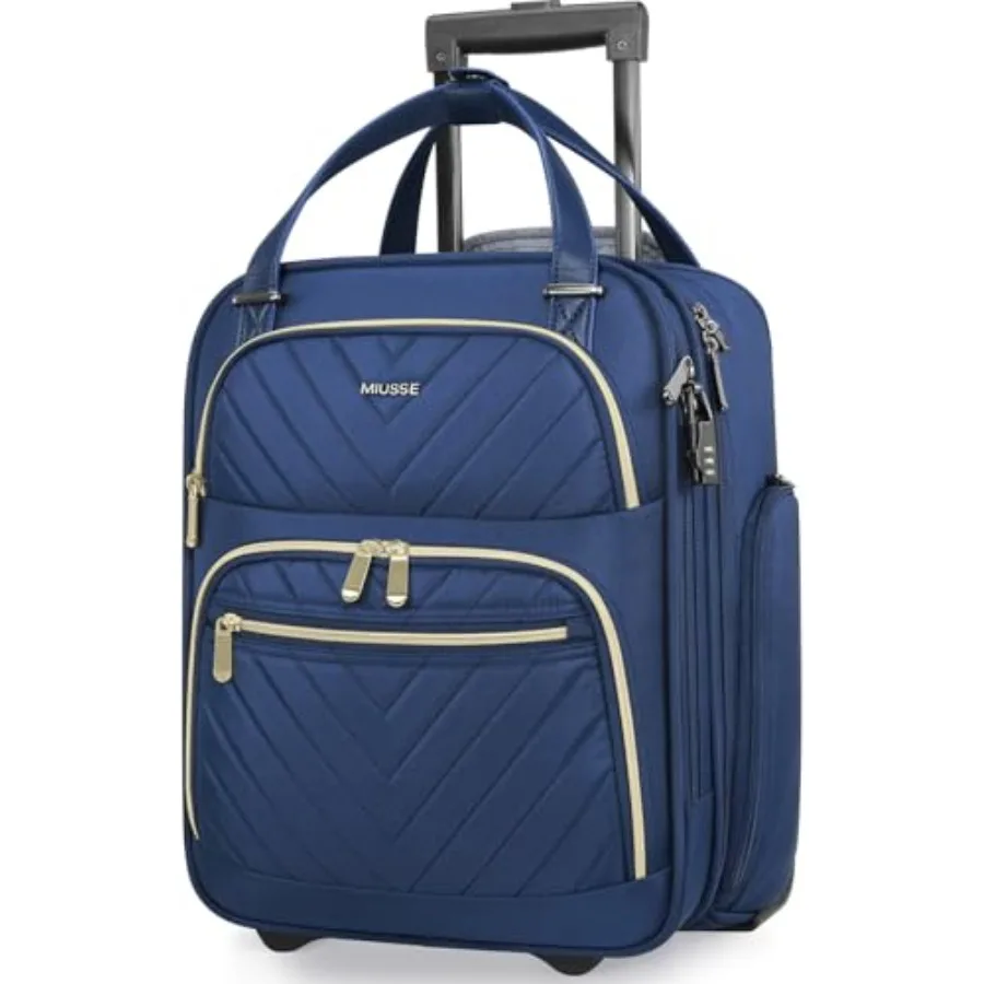 

Мягкий чемодан на колесах, одобренный авиакомпаниями, 16 дюймов, легкий, для путешествий, подходит под сиденье, для мужчин и женщин, синий