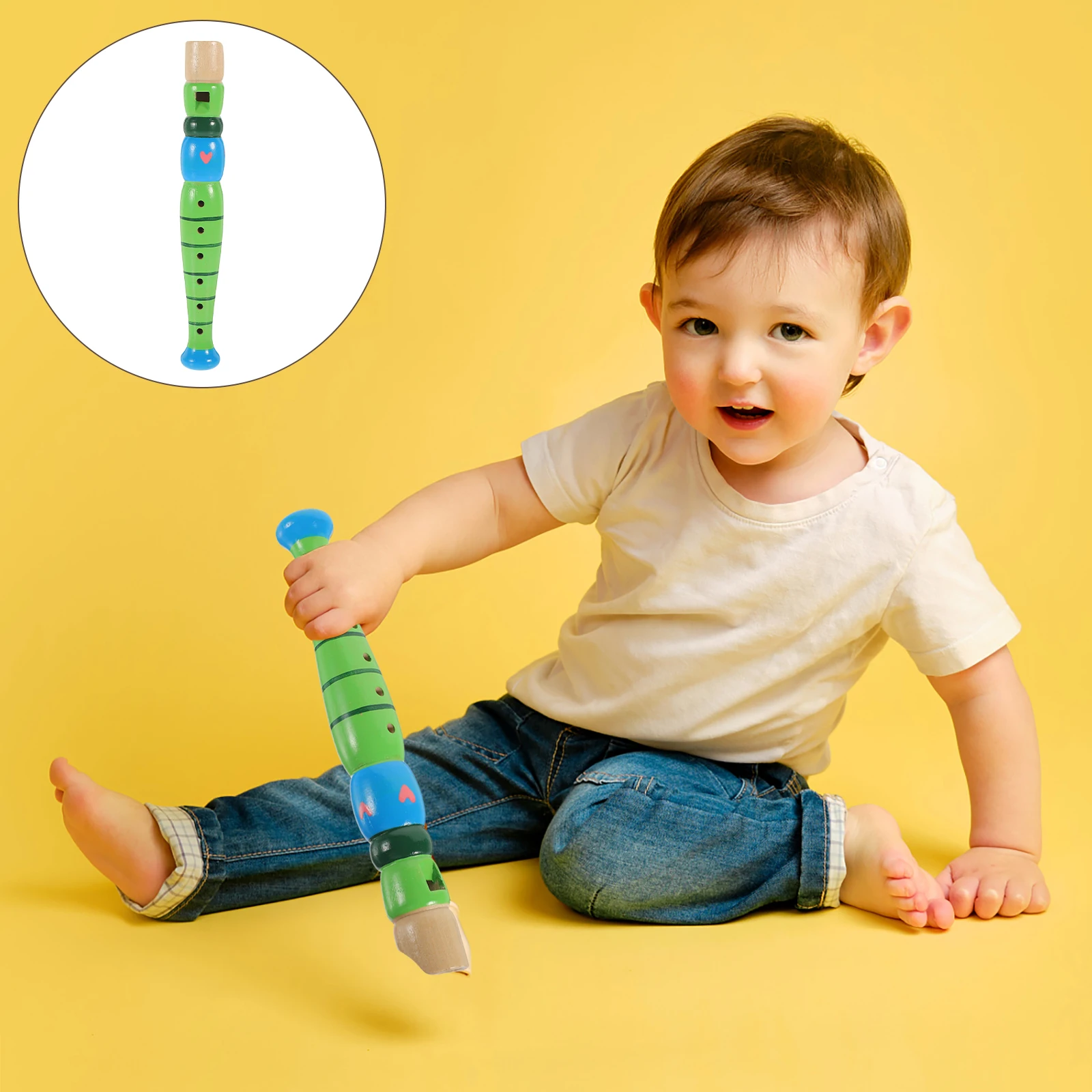 

6-Hole Wooden Recorder Flute Kit For Bright Colors Hand Flexibility Coordination Lasting Use Plastic Wind Instruments Gift