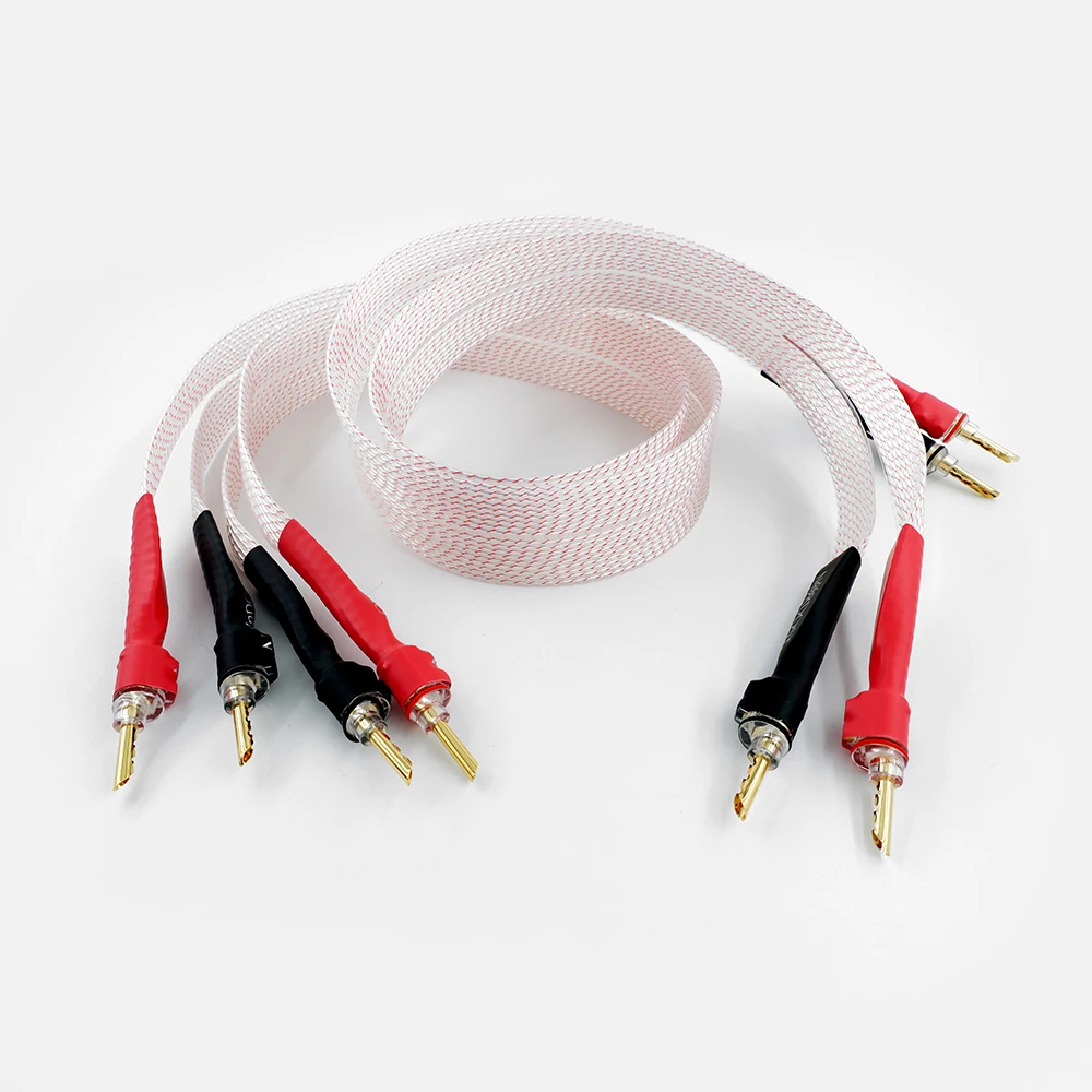 Nordost Vahalla 7N OCC Copper Silver Plated Loudspeaker Cable HiFi Audio Flat Speaker Wire with Gold Plated Banana Plug