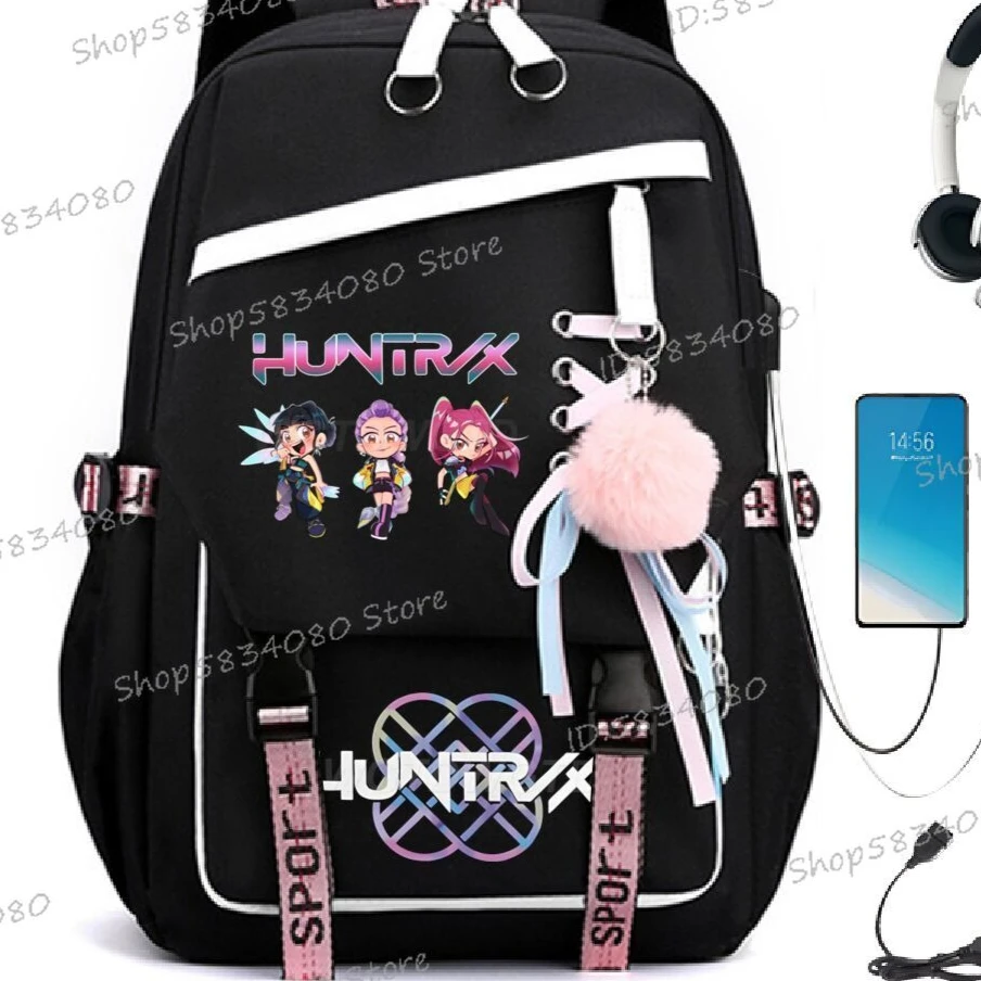 

Youth School Backpacks KPop Demon Hunters Backpack Shouder for Women 2025 Movie Fans Cartoon USB Charging Laptop Travel Bagpacks