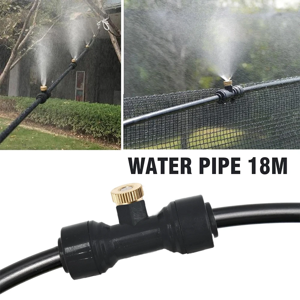 33FT Misting Line With 12 Brass Mist Nozzles DIY Outdoor Nebulizer Garden Sprayer Cooling System For Patio Terrace Greenhouse
