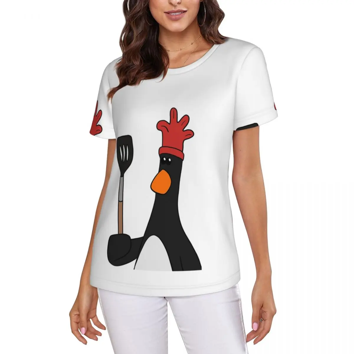 Feathers McGraw - Kitchen Spatula T-Shirt Women Short Sleeve T Shirts Round Neck Streetwear Cotton Summer Tees Streetwear