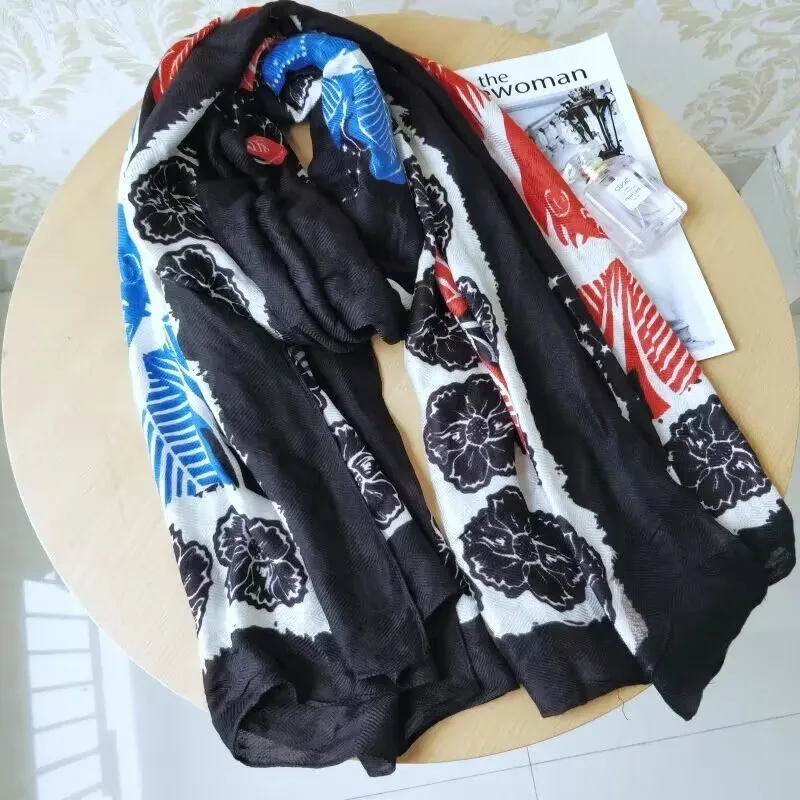 Foreign trade original single Spanish print color art shawl large square trend women's scarf