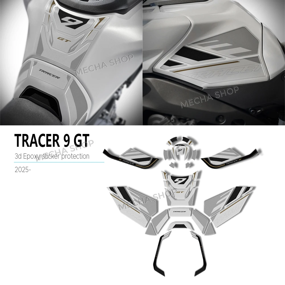 

For Tracer 9 GT Tracer 9GT 2025 Motorcycle Tank Pad Stickers Protection Kit 3D Epoxy Resin Protective Sticker