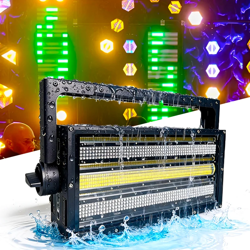 IP65 1080x1w CW+600*0.5W RGB Waterproof Splicing Five-tube Oscillating Strobe Light for DJ Disco Stage Party Club
