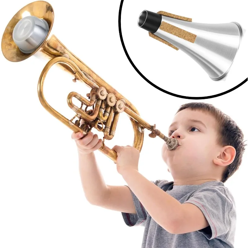 Trompeten-Schalldämpfer, Leichter Aluminium-Übungs-Schalldämpfer für Trompete, Geeignet für Jazz, Klassische Musik, Mini Gerader Schalldämpfer