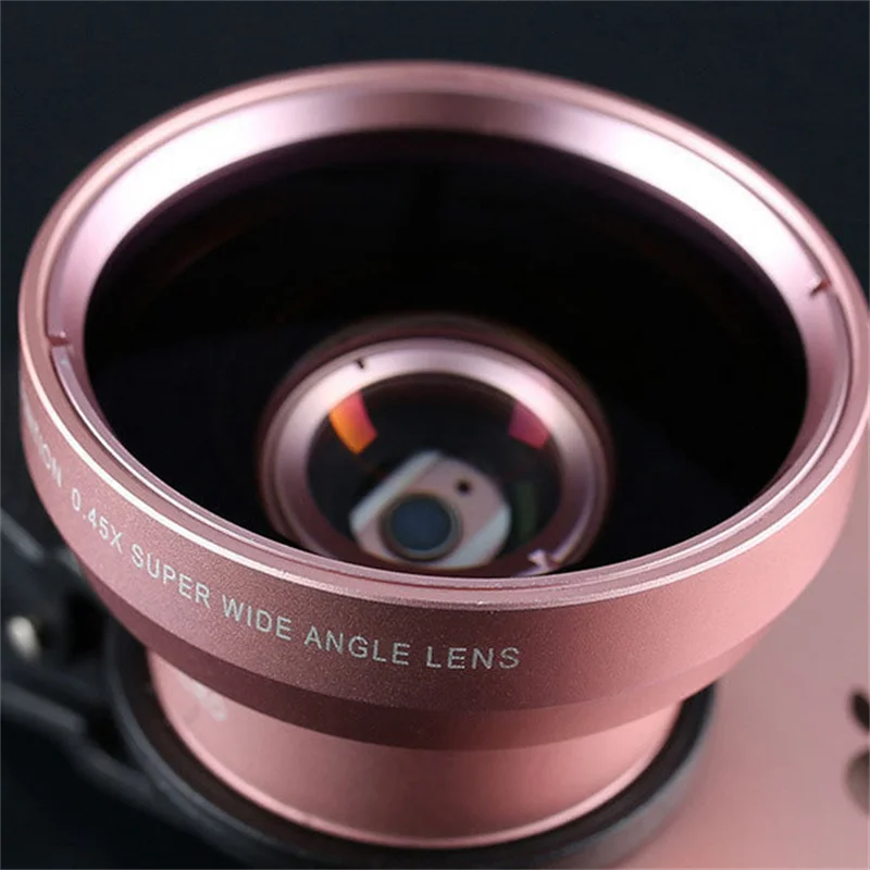 Obiettivo per telefono cellulare a 2 funzioni Obiettivo grandangolare 0,45X e obiettivo per fotocamera Macro HD 12,5X universale per iPhone Android Phone Smartphone
