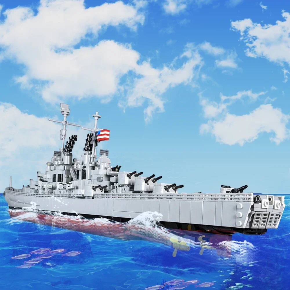 Gobricks MOC الحرب العالمية الثانية أتلانتا كلاس كروزر الطوب نموذج سفينة حربية البحرية أتلانتا أوكلاند فئة بندقية الأبراج ألعاب مكعبات البناء #4